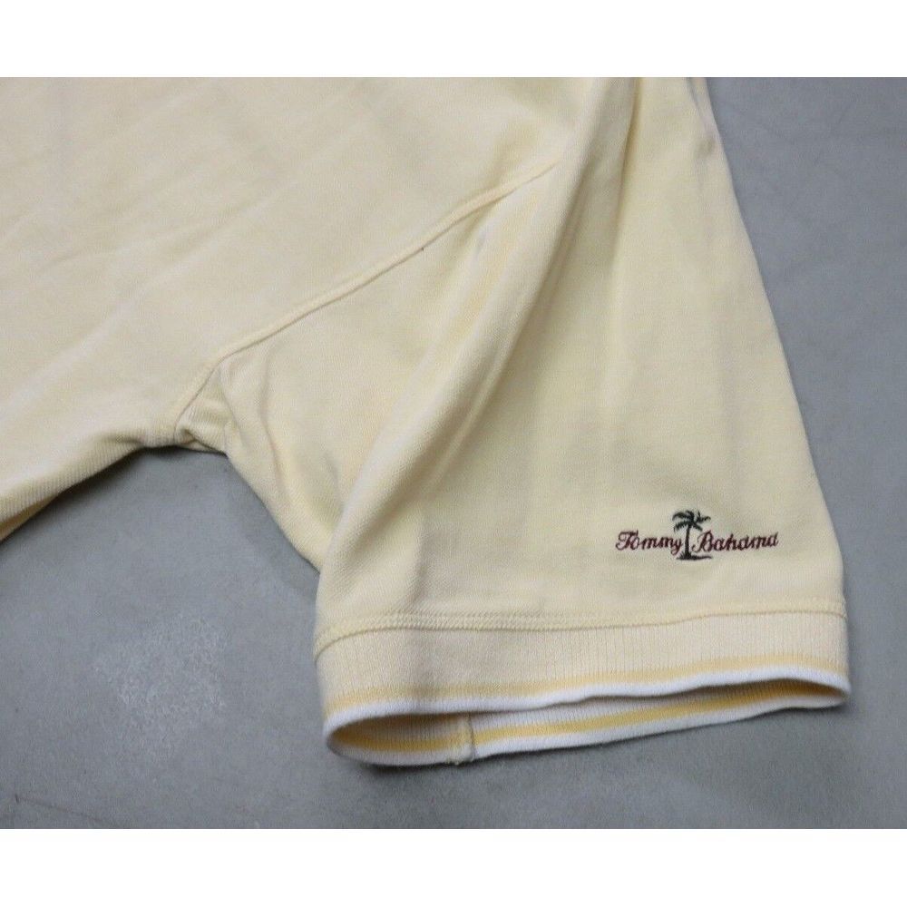 Mens Tommy Bahama Yellow Polo Floral Shirt Size M Cotton Vintage Short Sleeve - Picture 5 of 6